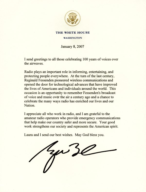 president george bush letter