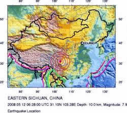 china quake map